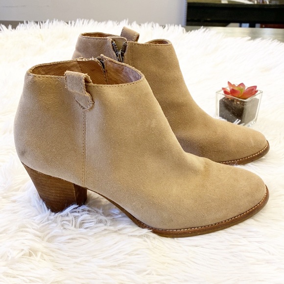 MADEWELL | Taupe Suede Heel Ankle booties women’s 9.5 - Picture 1 of 8